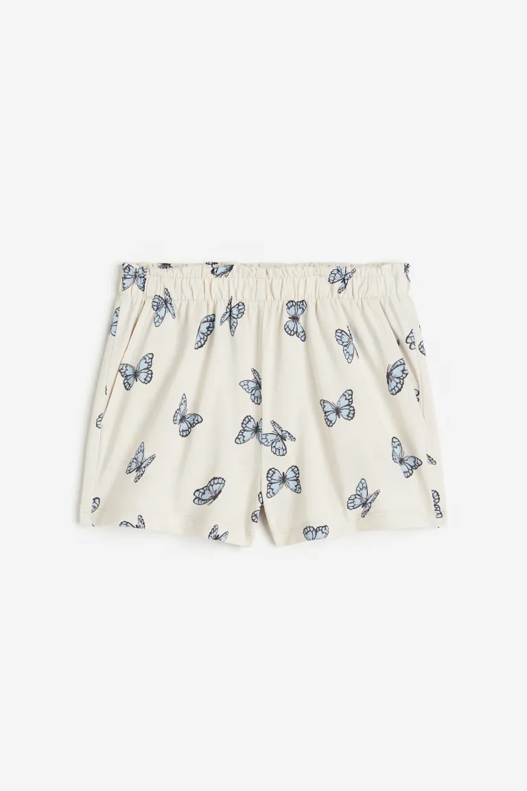 

Шорты на талии из бумажного пакета с узором H&M, бежевый