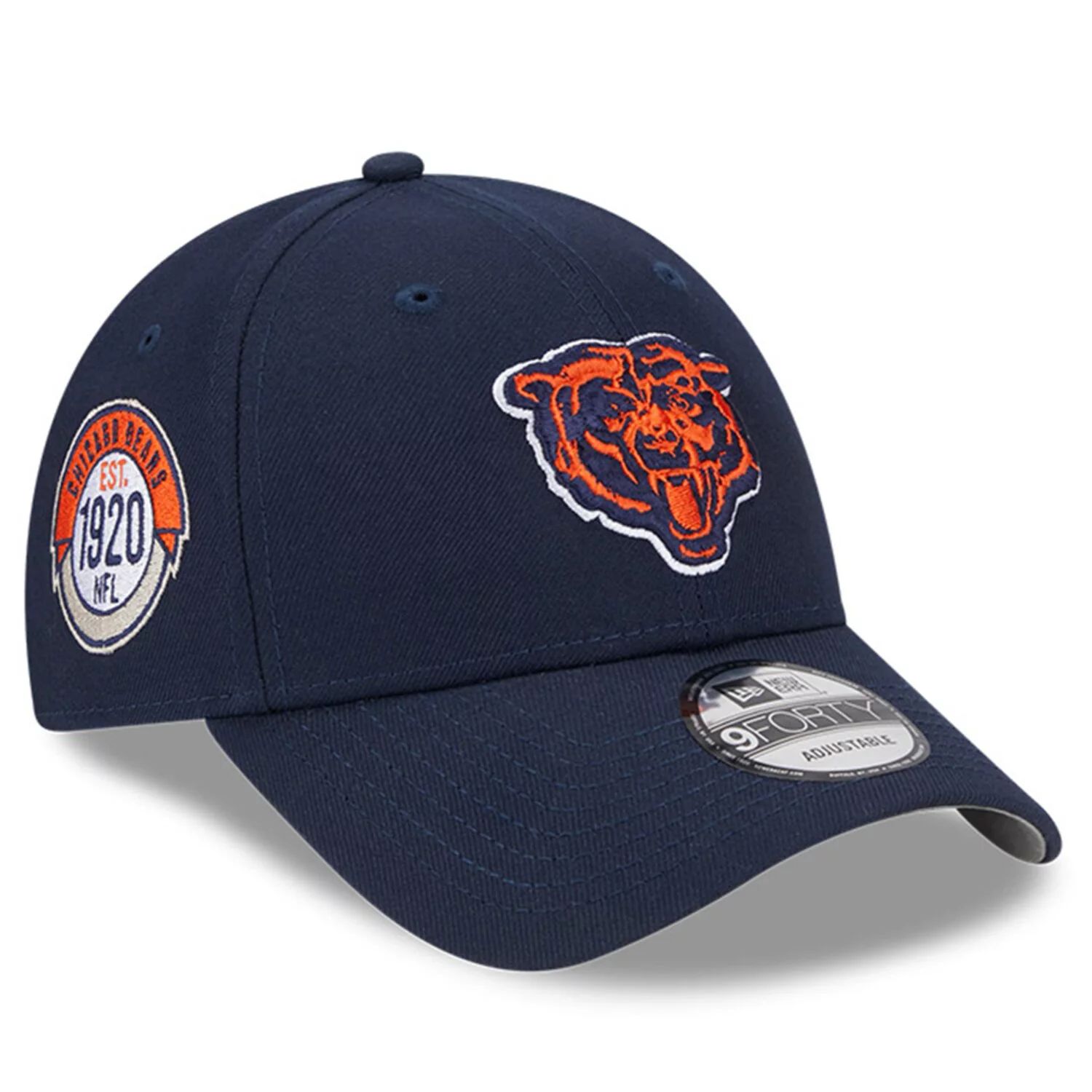 

Мужская регулируемая кепка New Era Navy Chicago Bears 2023 Sideline Historic 9FORTY