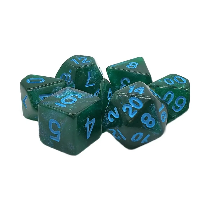 

Poly Set Forest Green Shimmer с синим (7), Acrylic-Resin Dice - Galaxy