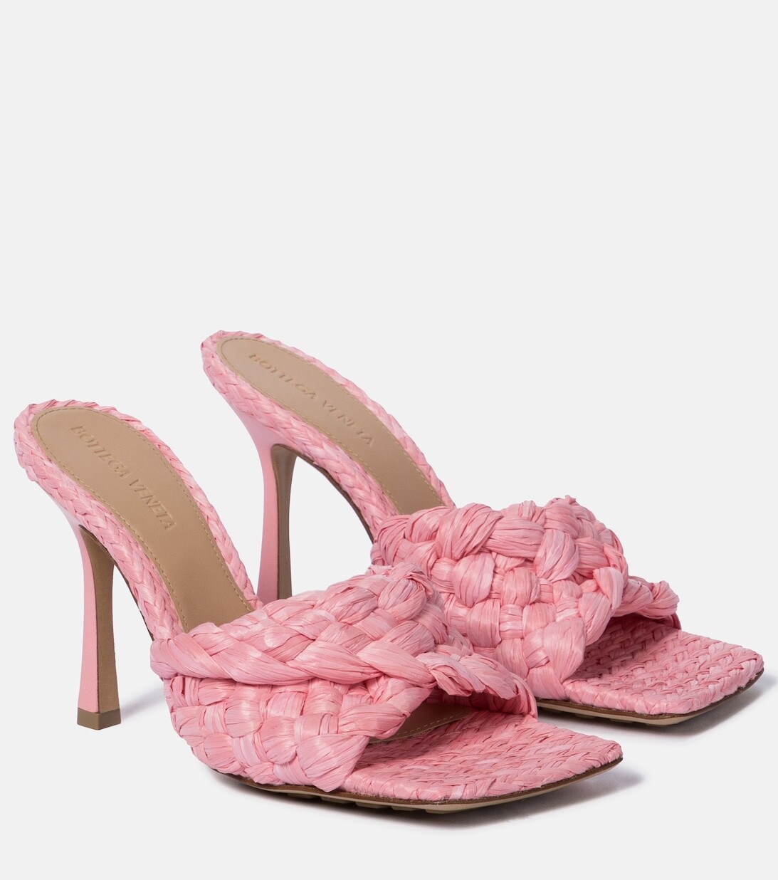 

Сандалии из эластичной рафии Bottega Veneta, розовый