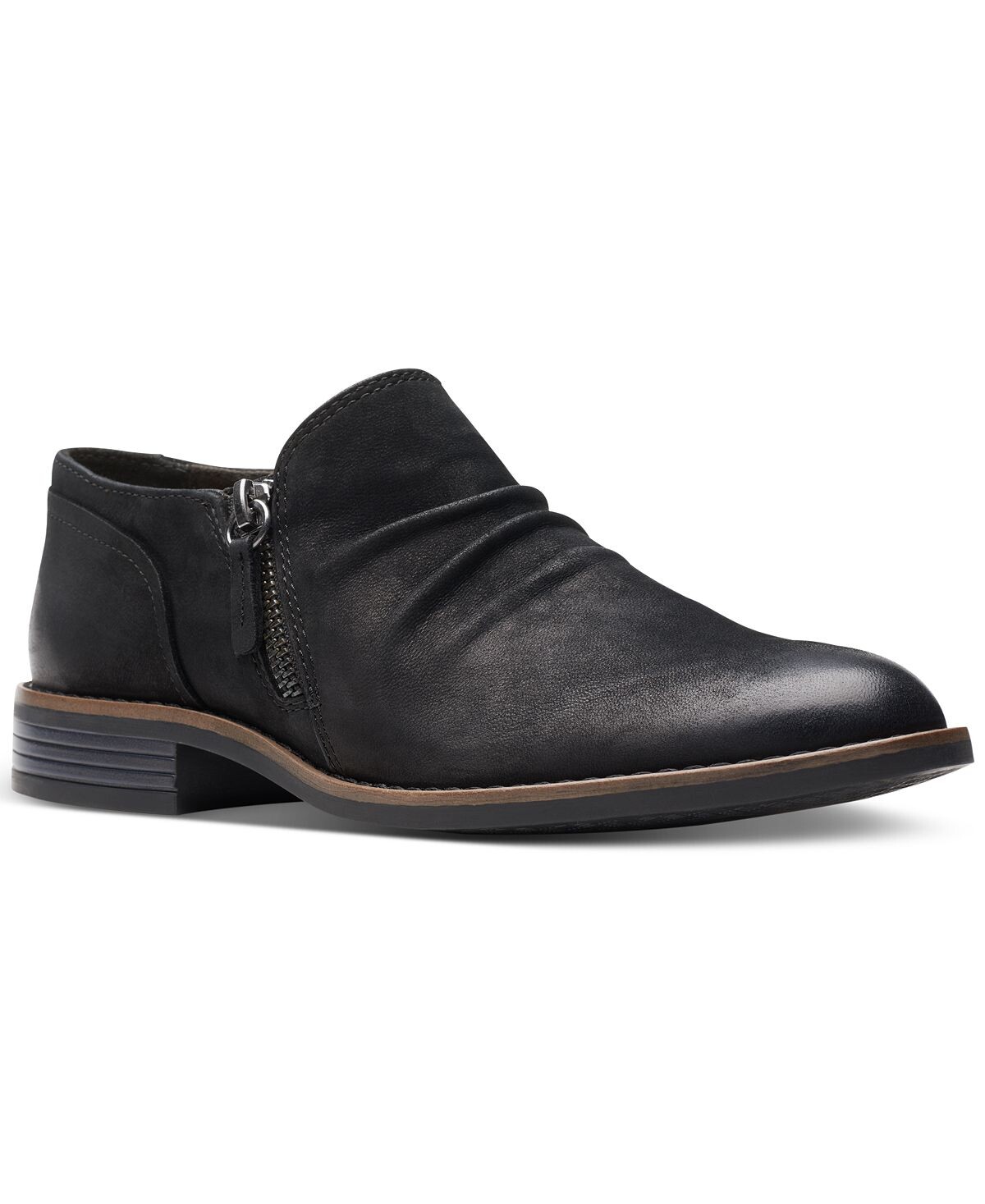 

Женские ботильоны Camzin Pace со сборками на молнии до щиколотки Clarks, черный