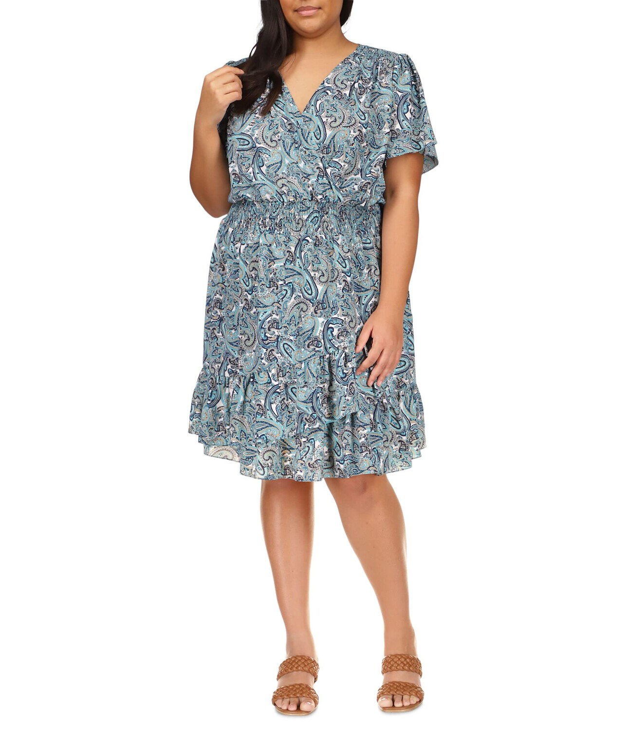 

Платье MICHAEL Michael Kors, Plus Size Paisley Short Sleeve Wrap Dress