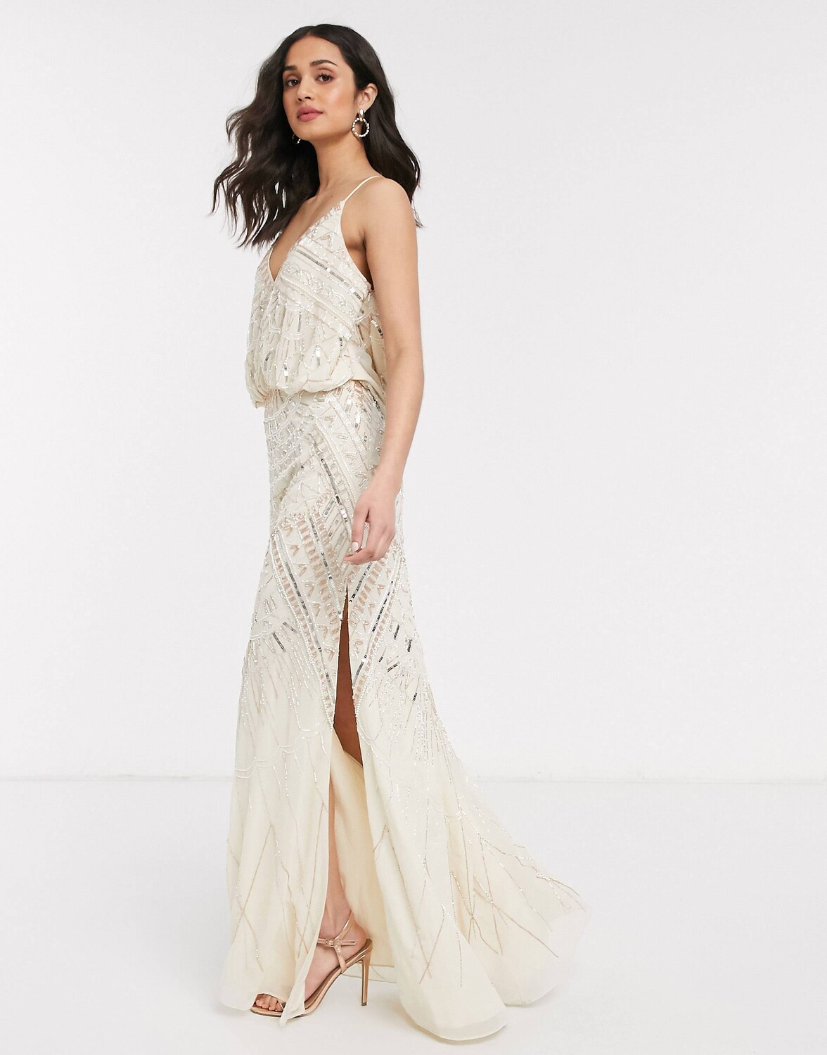 

Украшенное платье макси с хомутом на спине ASOS DESIGN