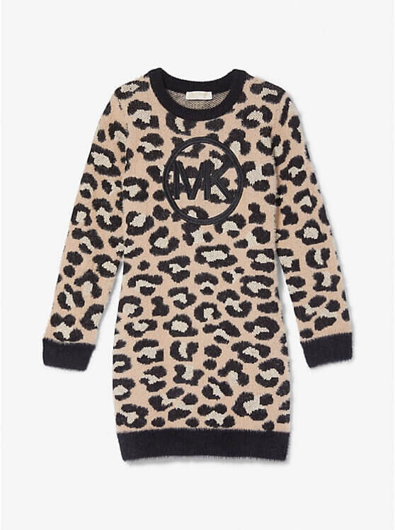 

Платье Michael Kors Kids Metallic Leopard Jacquard, бежевый/черный