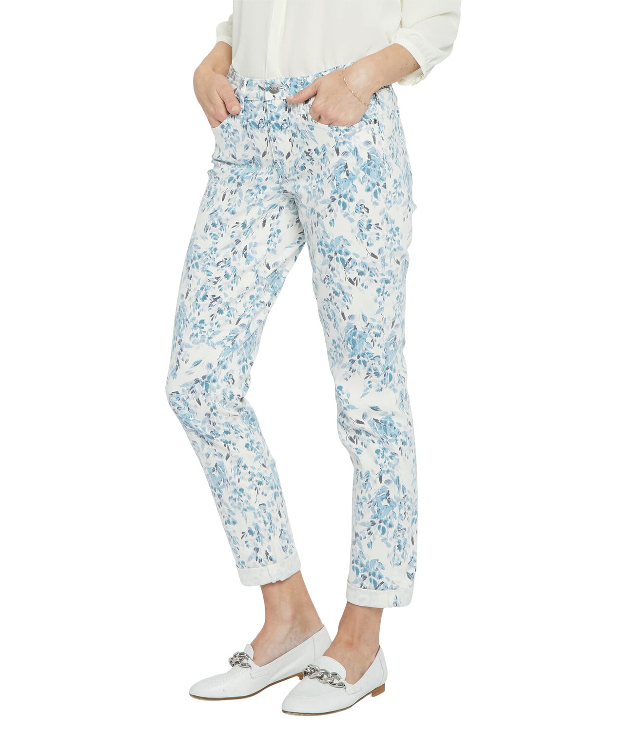 

Брюки NYDJ, Margot Girlfriend in Frosted Willow Vanilla