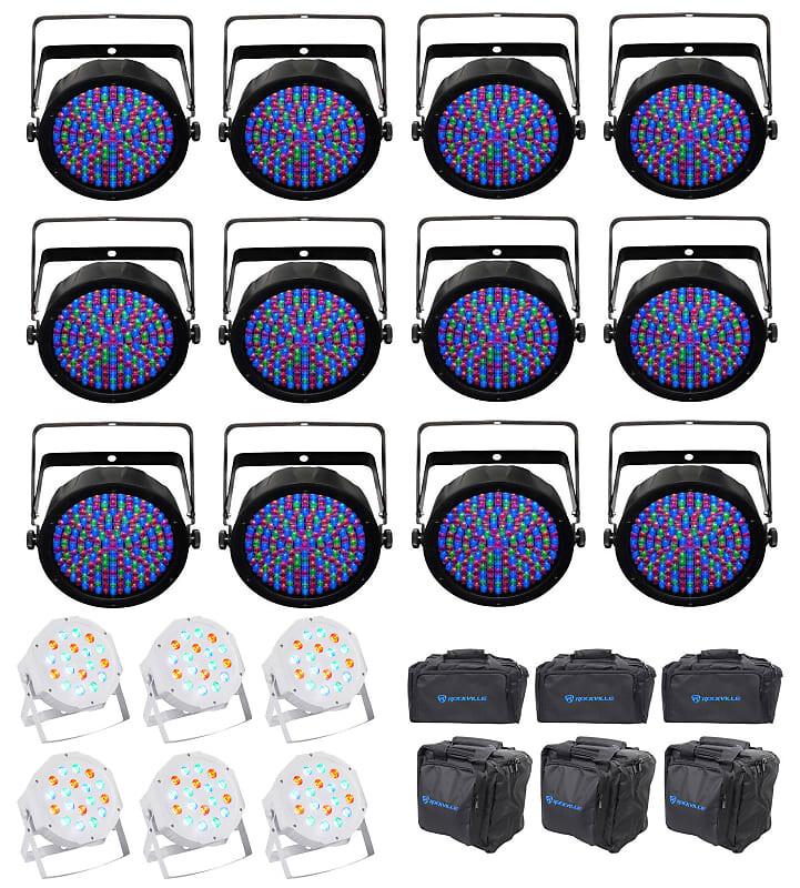 

Светодиодные прожекторы заливающего света Chauvet SlimPAR 64 RGBA DMX, 12+6 штук