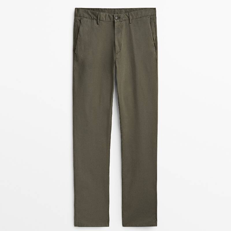 

Брюки Massimo Dutti Slim Fit Cotton, хаки