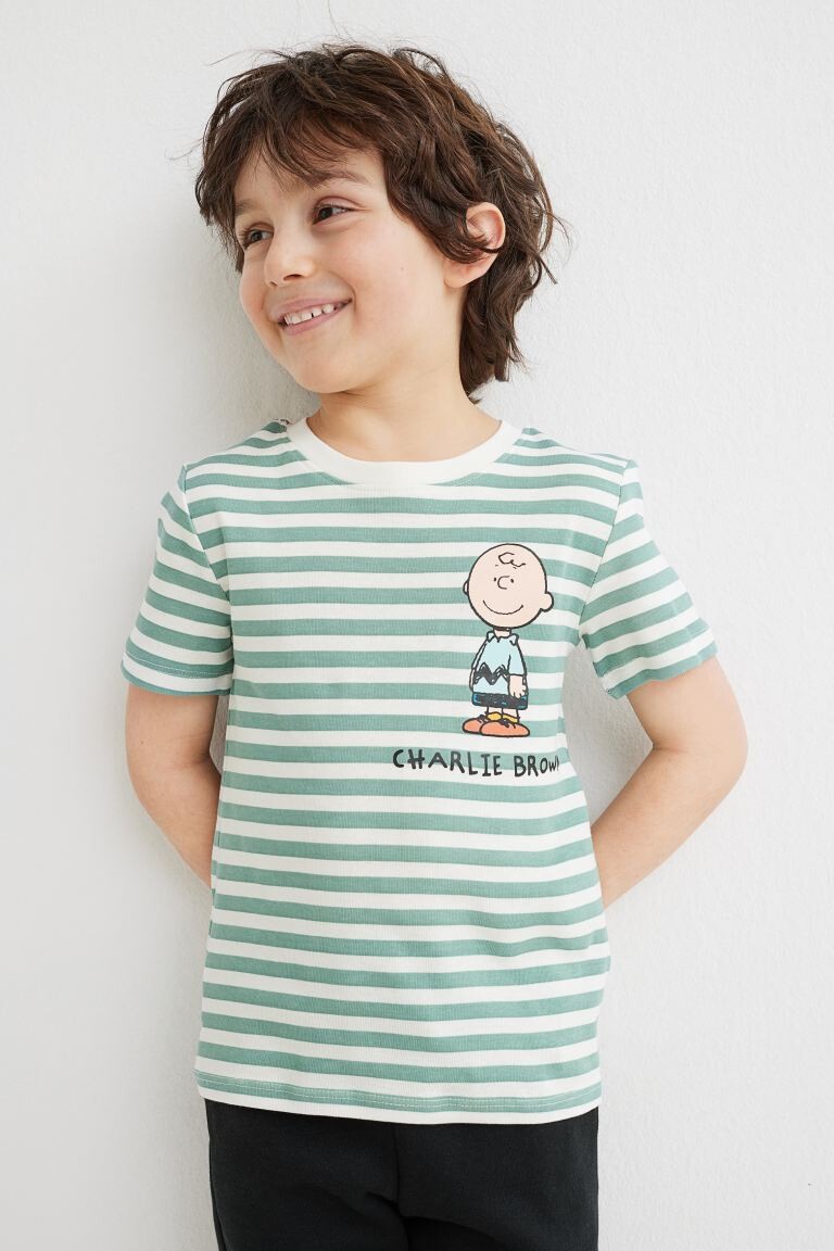 

2 футболки с принтом H&M Snoopy, светло-бирюзовый