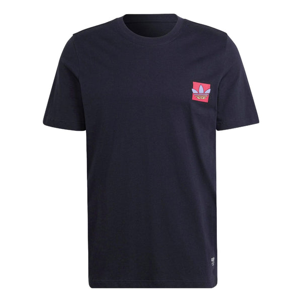 Футболка Adidas originals Solid Color Logo Round Neck Short Sleeve Legendary Blue T-Shirt, Синий