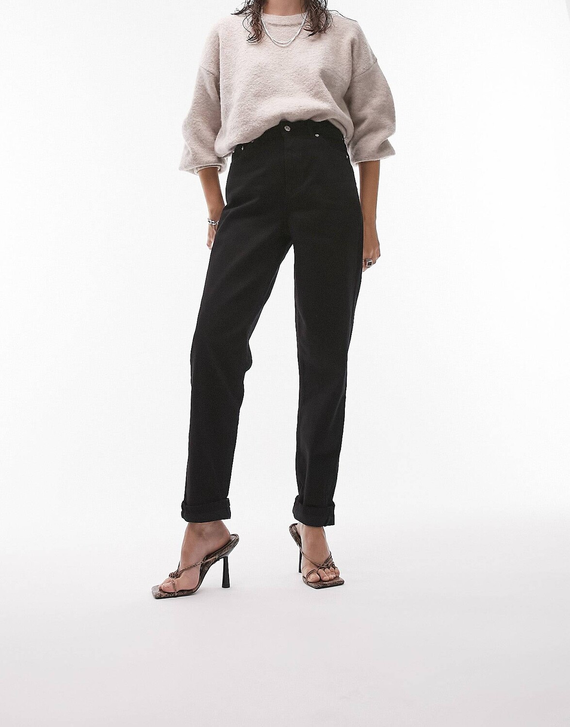 

Черные джинсы Mom Topshop