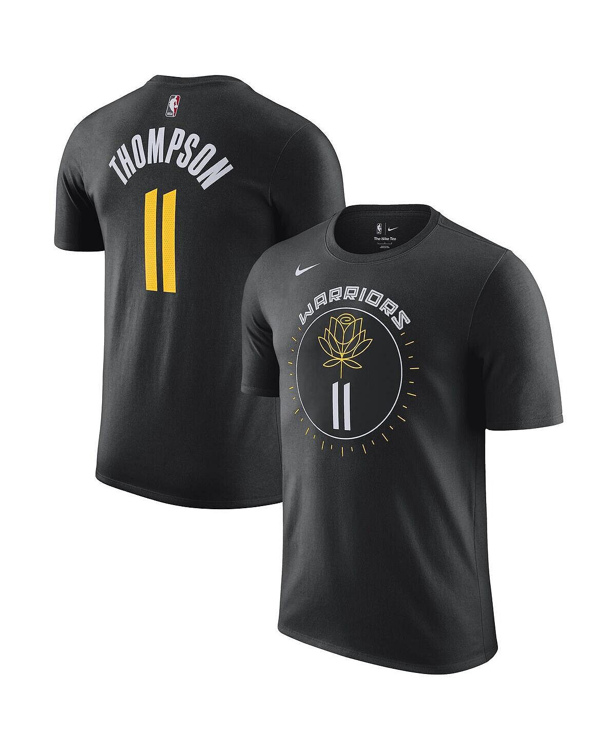 

Мужская футболка klay thompson black golden state warriors 2022/23 city edition с именем и номером Nike, черный