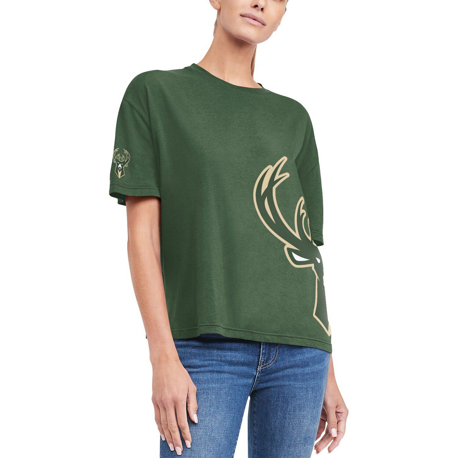 

Женская футболка Tommy Jeans Hunter Green Milwaukee Bucks Bianca