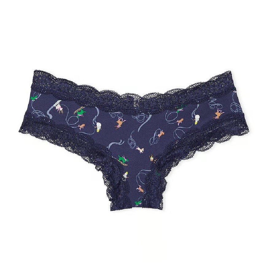 

Трусы Pink By Victoria’s Secret Everyday Lace-trim Cheekster, темно-синий