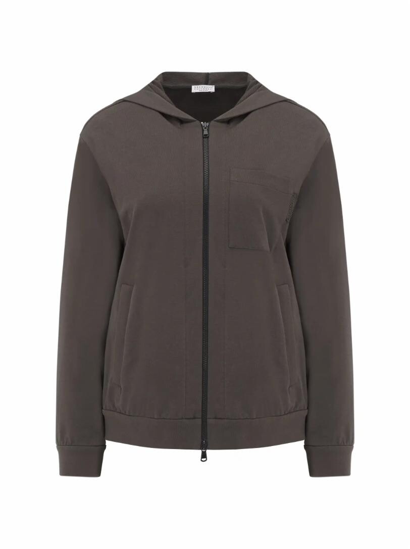 

Спортивная кофта на молнии Brunello Cucinelli, Серый, Спортивная кофта на молнии Brunello Cucinelli
