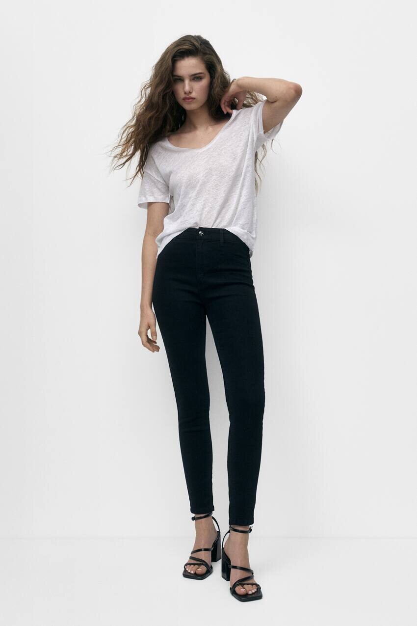 

Джеггинсы с завышенной талией Pull&Bear, черный