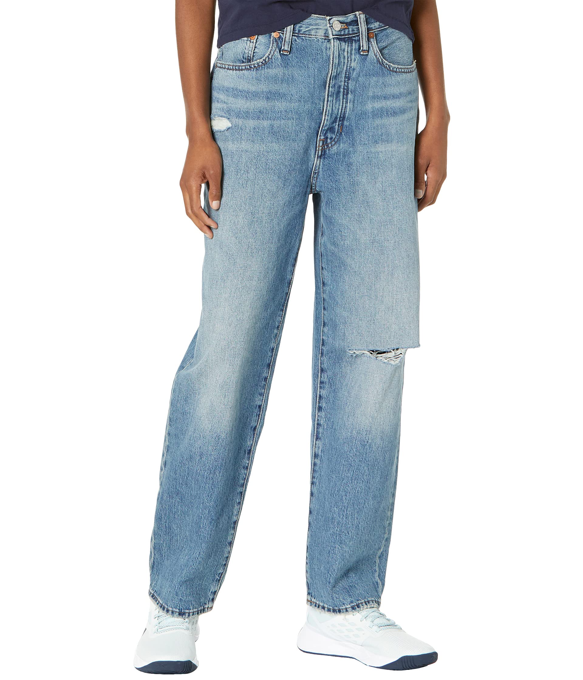 Джинсы Madewell, The Dad Jeans in Duane Wash: Ripped Edition duane wade