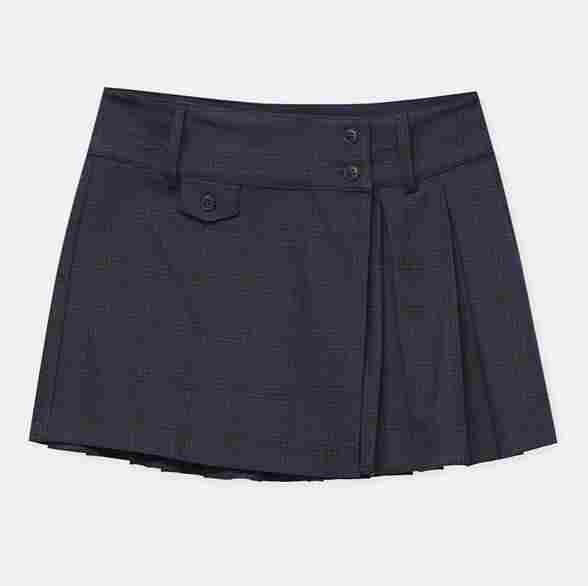 

Юбка Pull&Bear Check Box Pleat Mini, синий