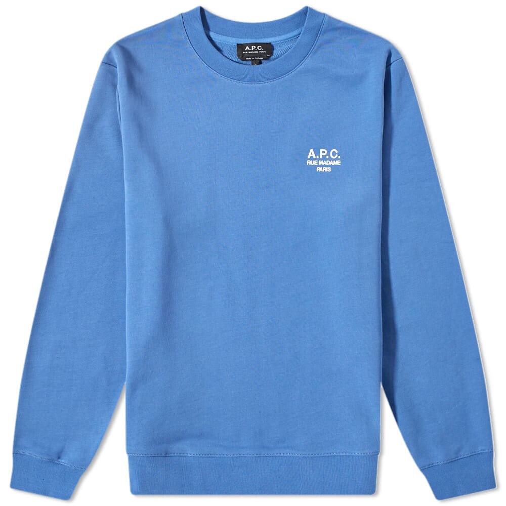 

Толстовка A.P.C Rider Embroidered Logo Crew Sweat, Синий