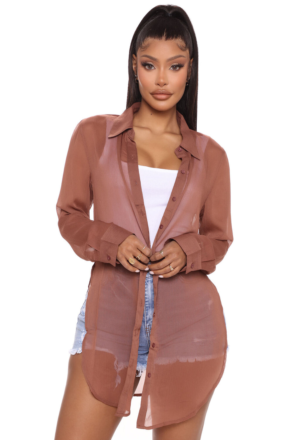 

Рубашка Fashion Nova T1341CHFN, коричневый