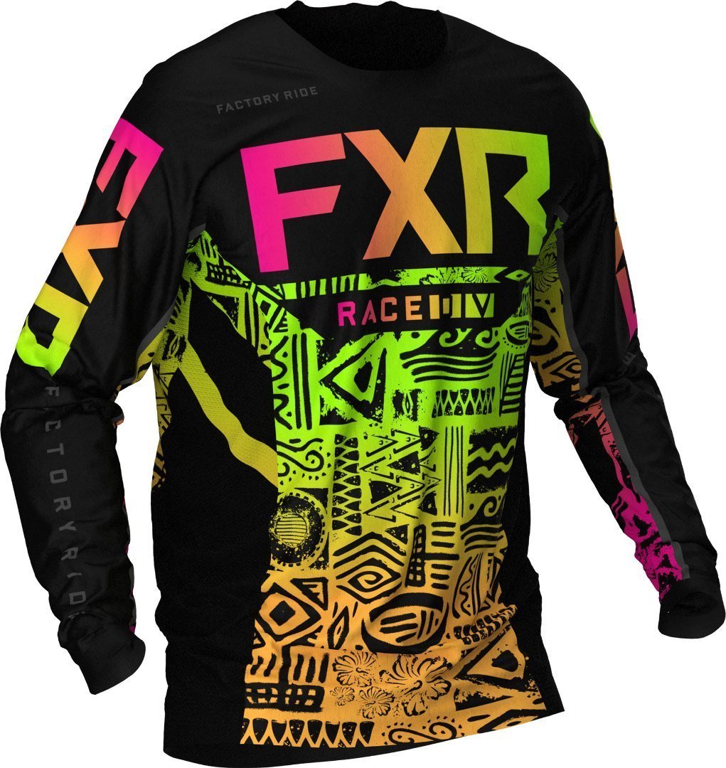 Кофта Джерси FXR Podium Aztec MX Gear мотокроссовая, черный/зеленый - фото