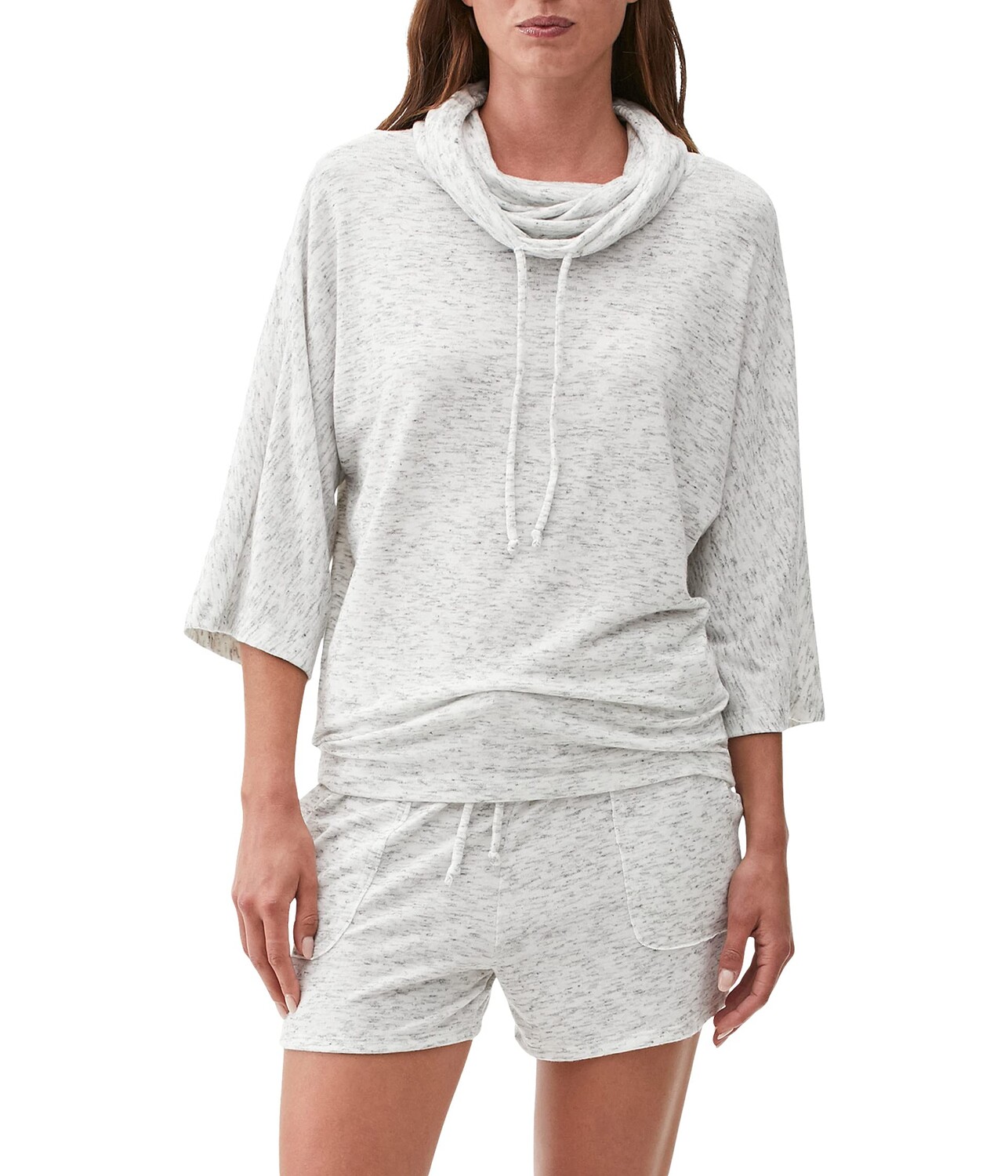 

Пуловер Michael Stars, Charlie Madison Brushed Jersey Drape Turtleneck Elbow Sleeve Top, Серый