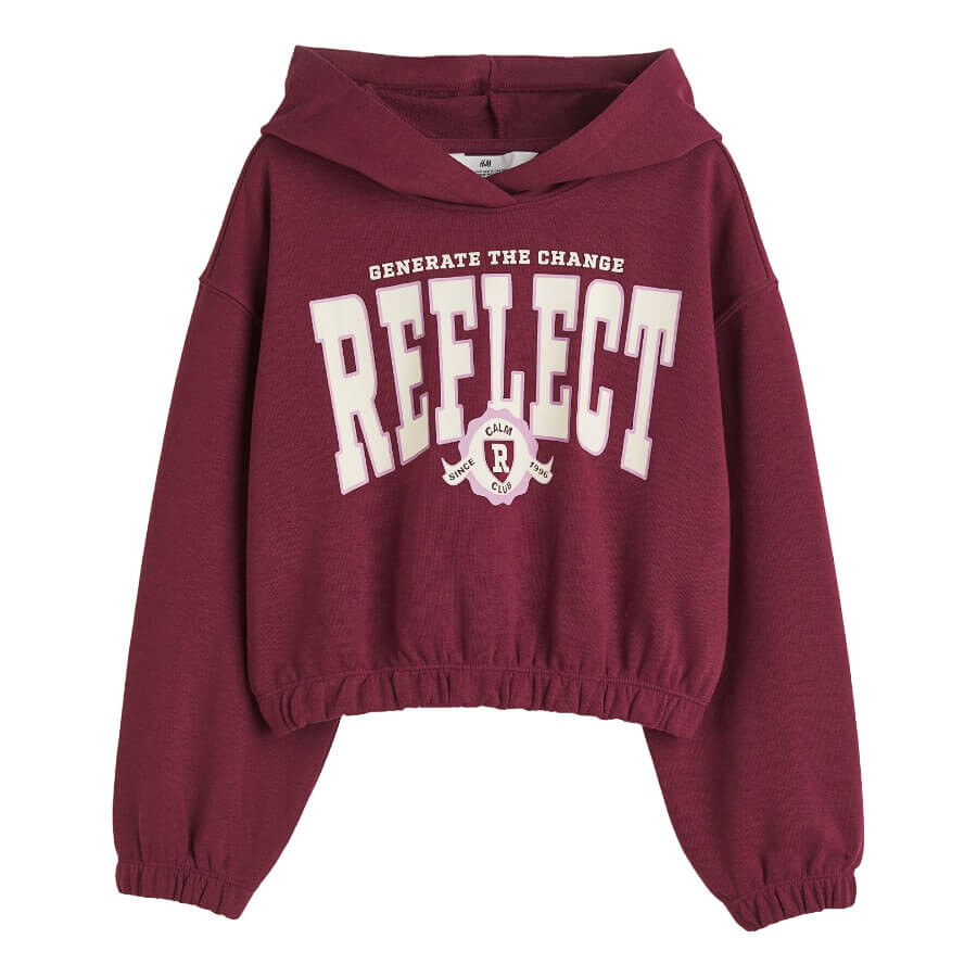 

Худи H&M Reflect Oversized, темно-красный