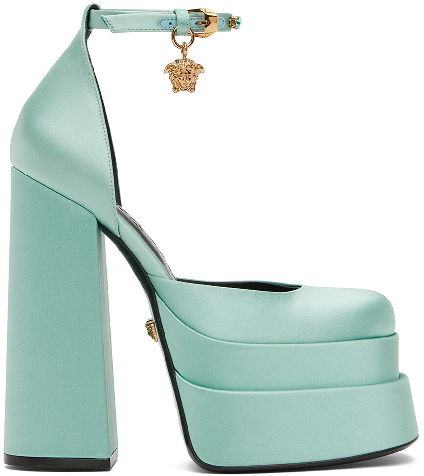 

Синие туфли на платформе Medusa Aevitas на каблуке Versace, Синий