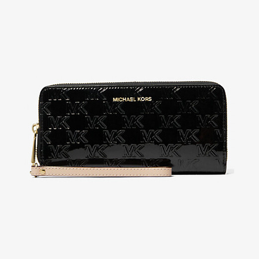 

Кошелек Michael Kors Large Logo Embossed Patent Continental, черный