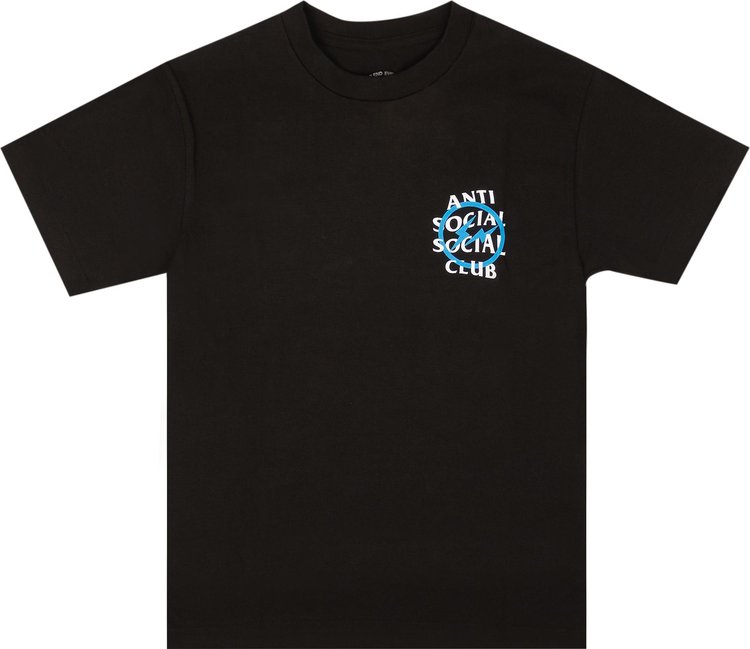 Футболка Anti Social Social Club x Fragment Design Blue Bolt Tee 'Black', черный - фото