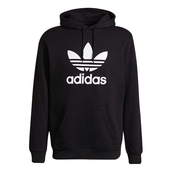 Толстовка Adidas originals Trefoil Hoody Logo Printing Sports Pullover Black, Черный свитер jordan classic flying logo pullover knitwear men s black черный