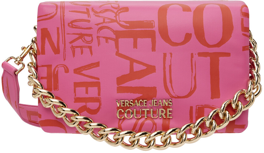 

Розово-оранжевая сумка с логотипом Doodle Versace Jeans Couture, Оранжевый