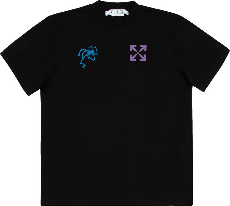 Футболка Off-White 90s Liquid Over Short-Sleeve Tee 'Black/Blue', черный - фото