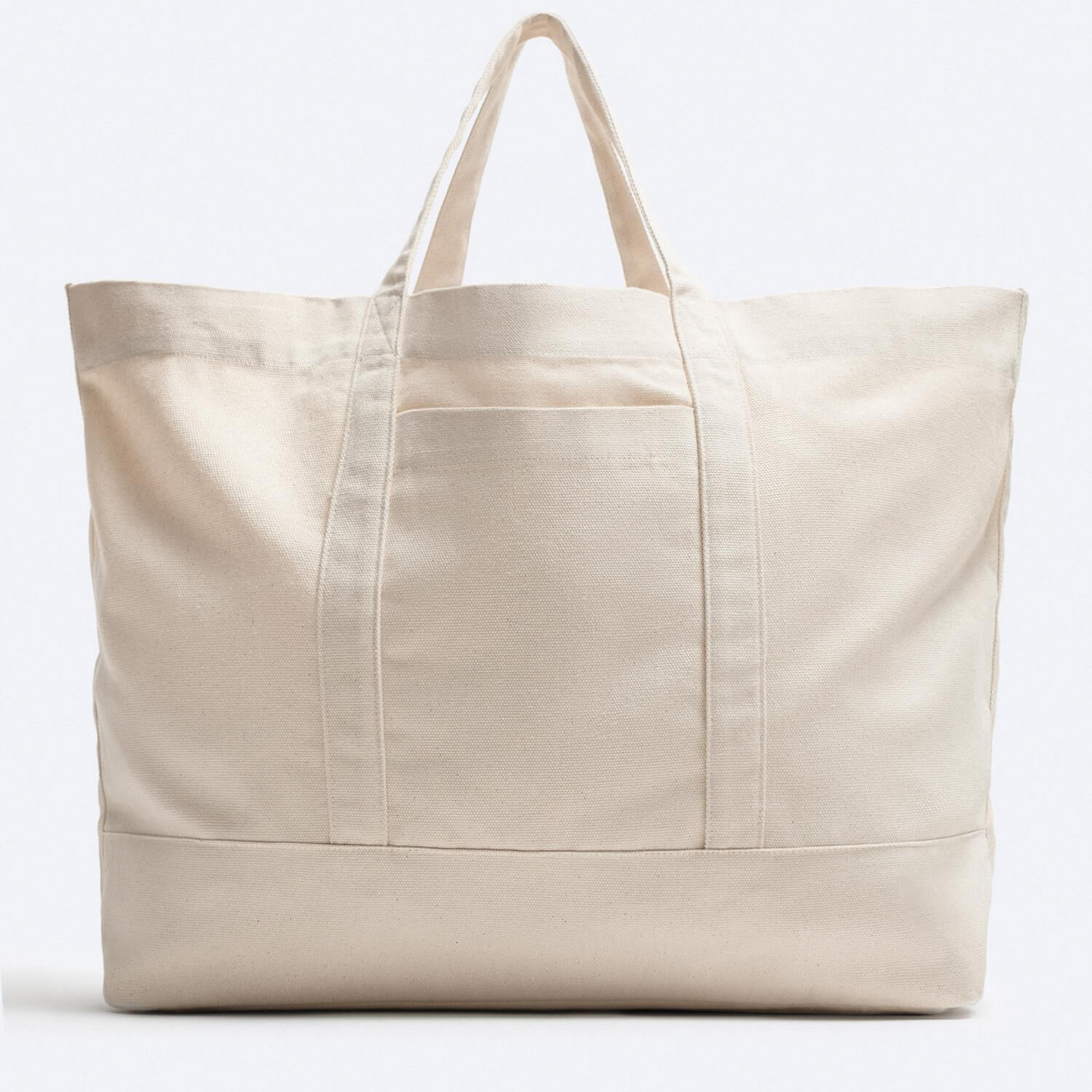 Сумка-шоппер Zara Canvas, светло-бежевый сумка шоппер zara contrast бежевый черный