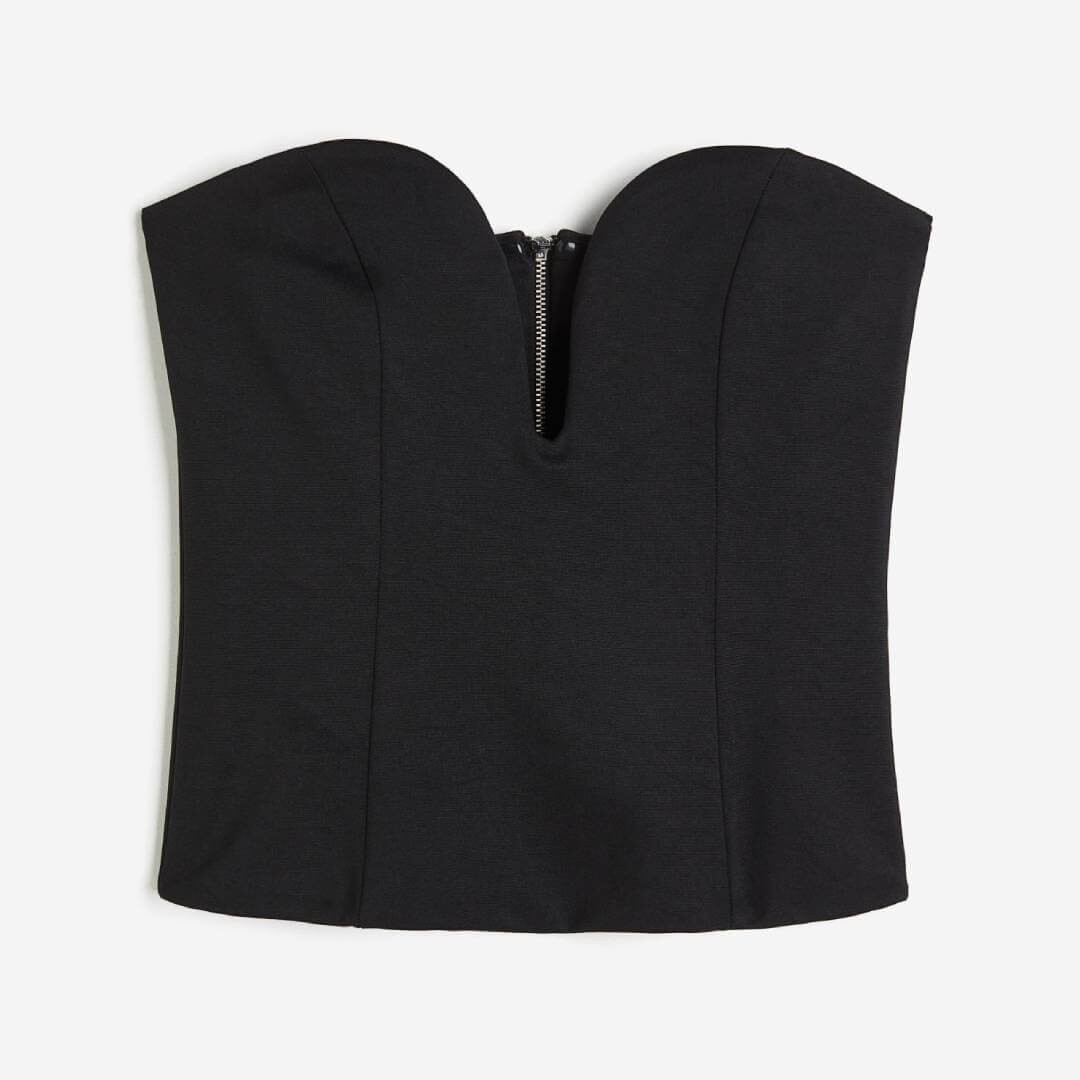 

Топ-бюстье H&M Sweetheart-neck, черный