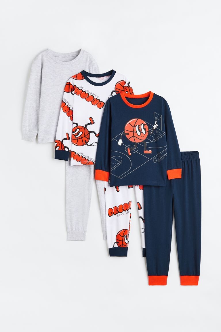 

Комплект из 3 пижам H&M, синий/баскетбольные мячи