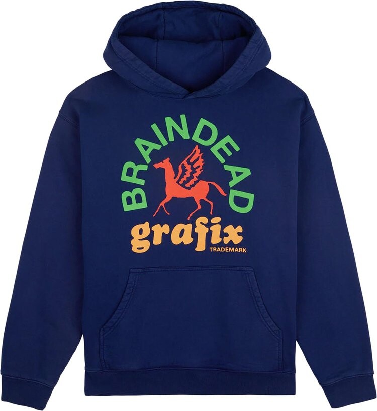 

Худи Brain Dead Grafix Hoodie 'Navy', синий