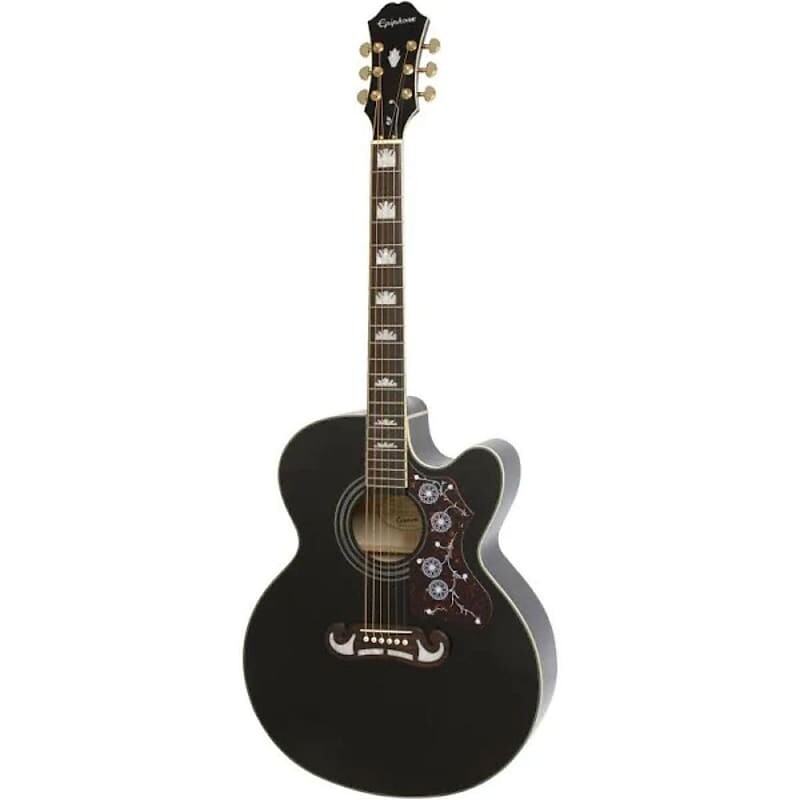 

Акустическая электрогитара Epiphone EJ-200SCE Jumbo Cutaway, черная Epiphone EJ-200SCE Jumbo Cutaway -Electric Guitar,