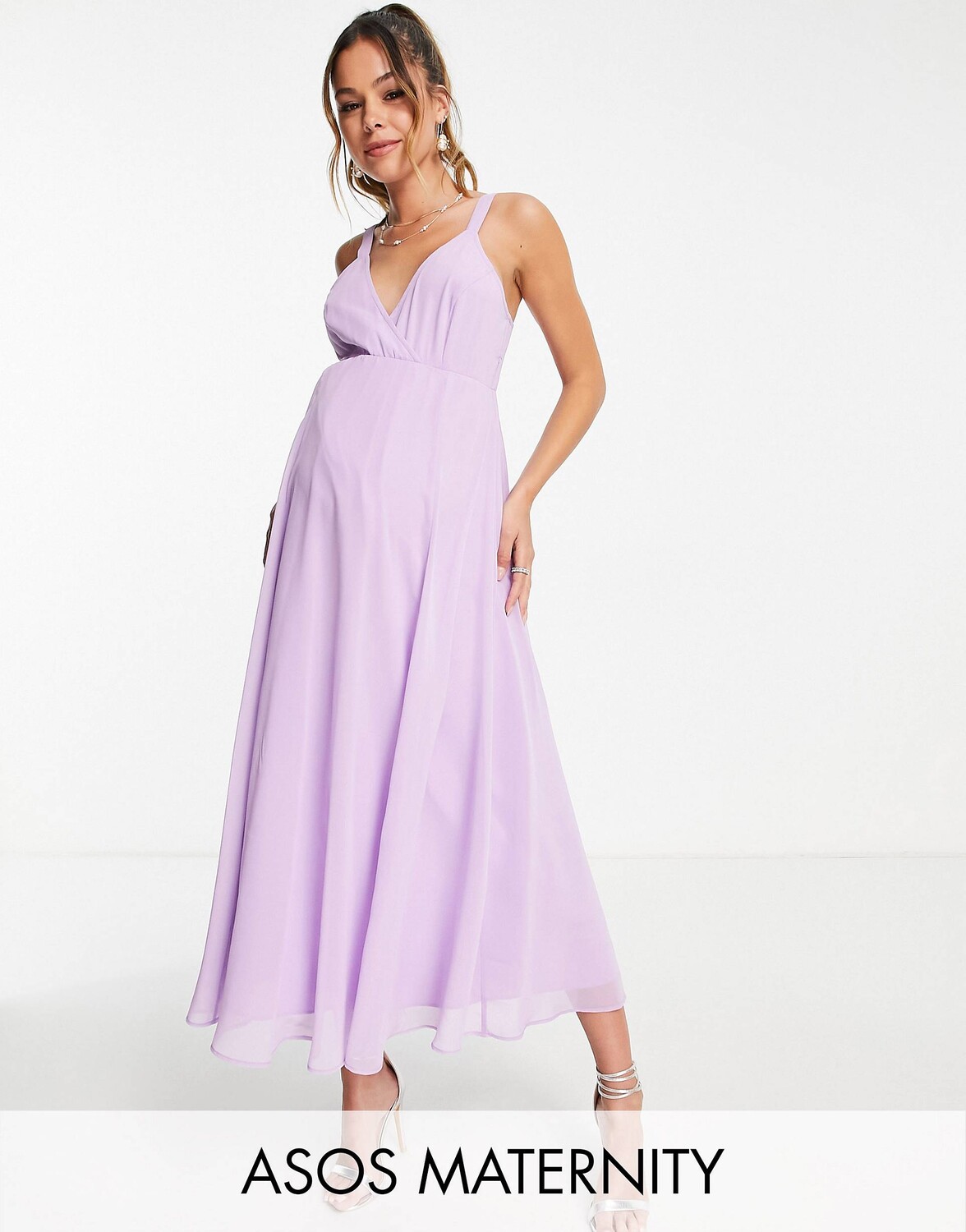 

Платье миди на бретельках ASOS DESIGN Maternity, лиловый