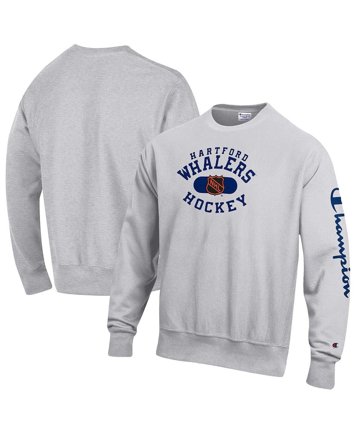 

Мужская серая толстовка hartford whalers с обратным плетением и меланжевым принтом Champion, мульти