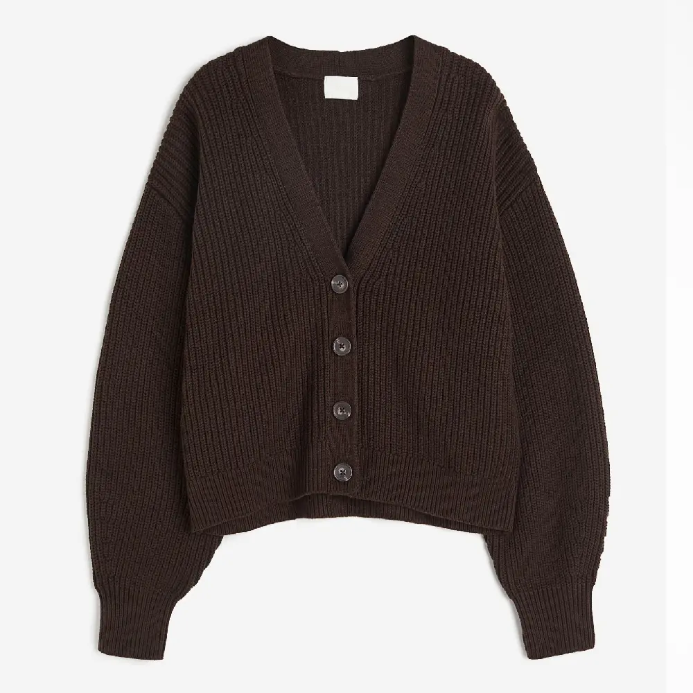 

Кардиган H&M Rib-knit, темно-коричневый