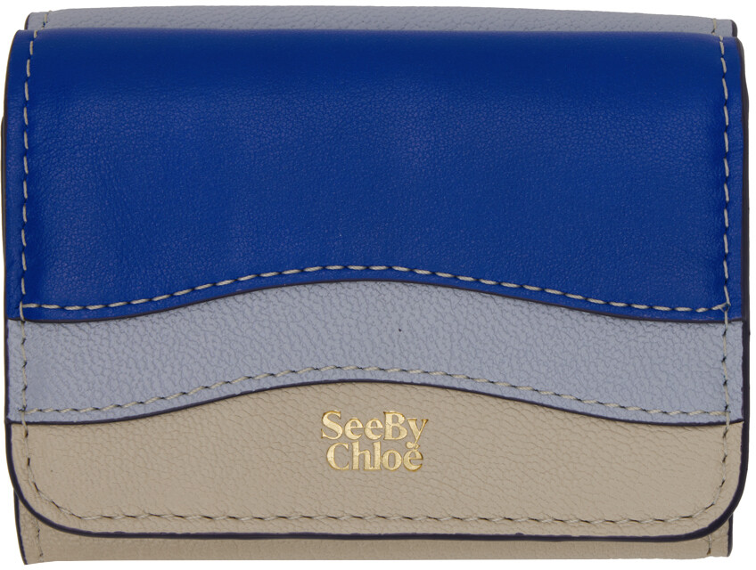 

Синий и белый бумажник Layers Trifold See by Chloé