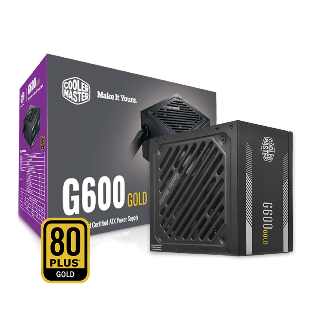 Блок питания Cooler Master G600 Gold, 600 Вт, черный вентилятор для корпуса cooler master 92mm b9nn 23npk r1