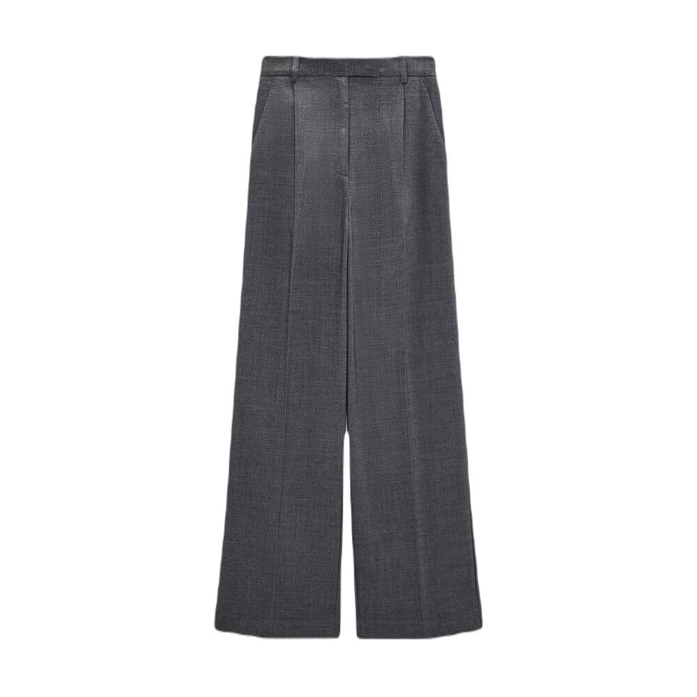 

Широкие брюки с защипами Zara, серый (Размер L)