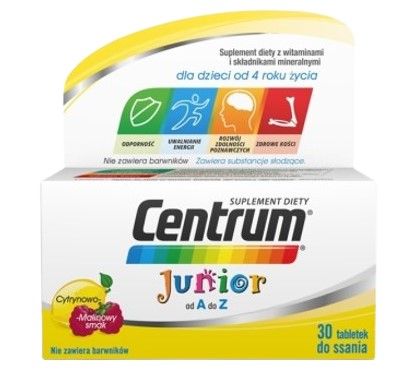 Витамины для детей Centrum Junior Tabletki Do Ssania, 30 шт