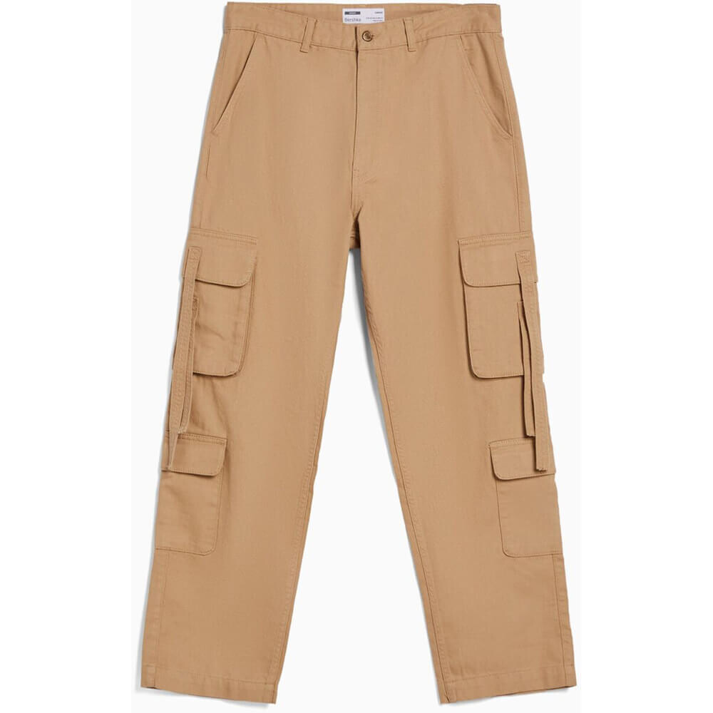 

Джинсы Bershka Cargo With Stripes, бежевый