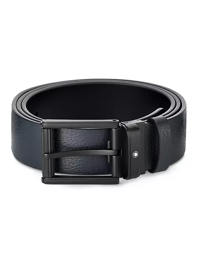 

Двусторонний кожаный ремень Roll-Pin Montblanc, черный