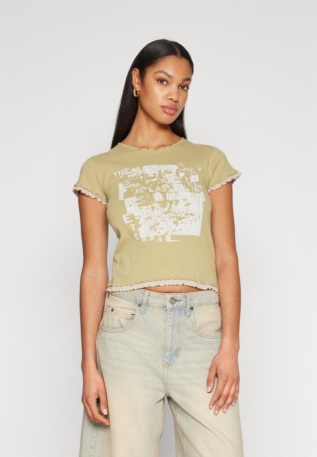 

Футболка с принтом LAST TIME DOUBLE BABY BDG Urban Outfitters, цвет khaki