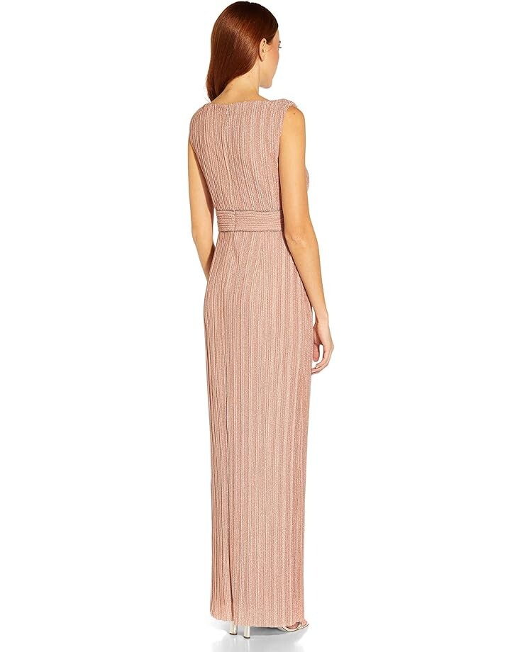 

Платье Adrianna Papell Stretch Metallic Crinkle Long Column Gown, роза