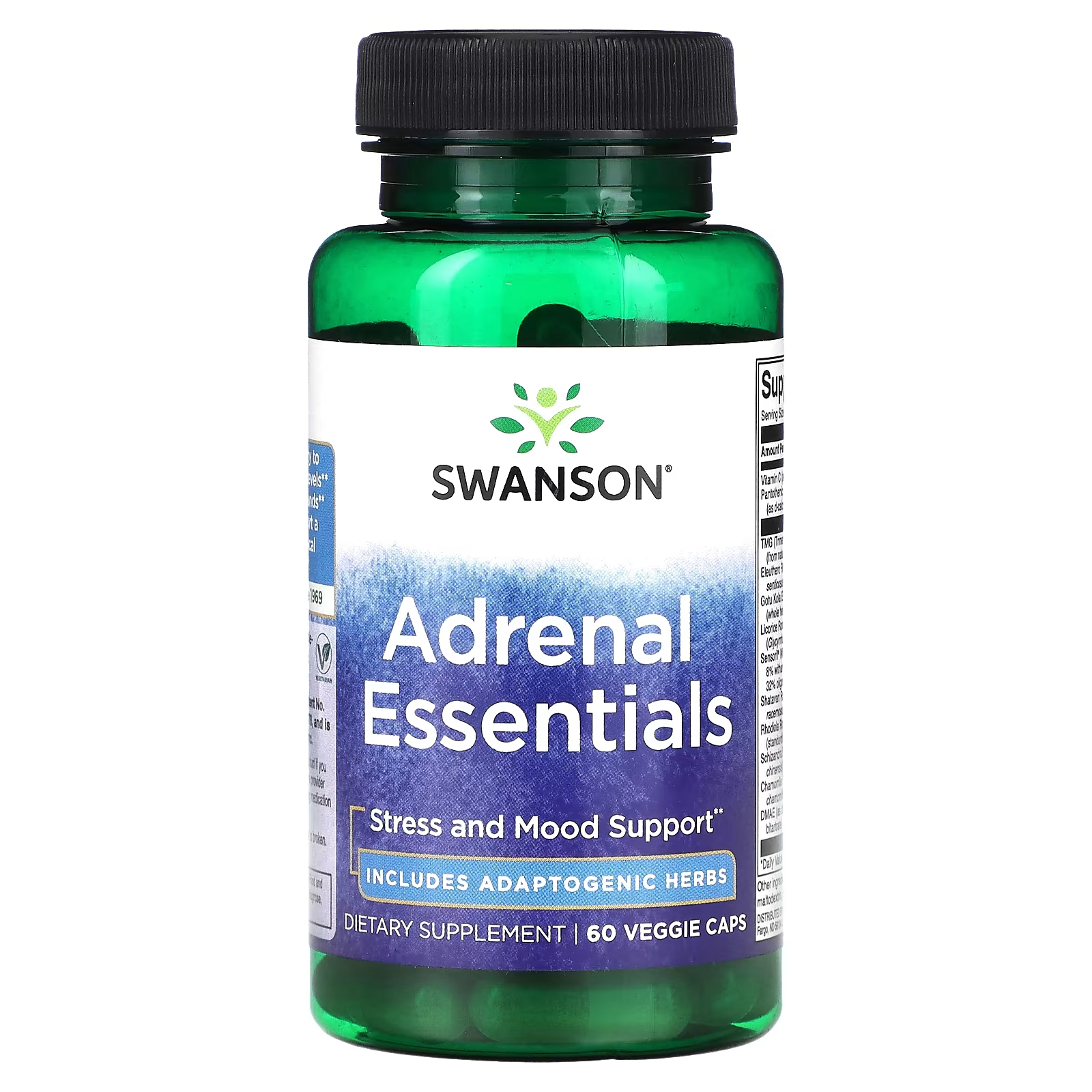 Swanson Adrenal Essentials 60 растительных капсул swanson sleep essentials 60 растительных капсул