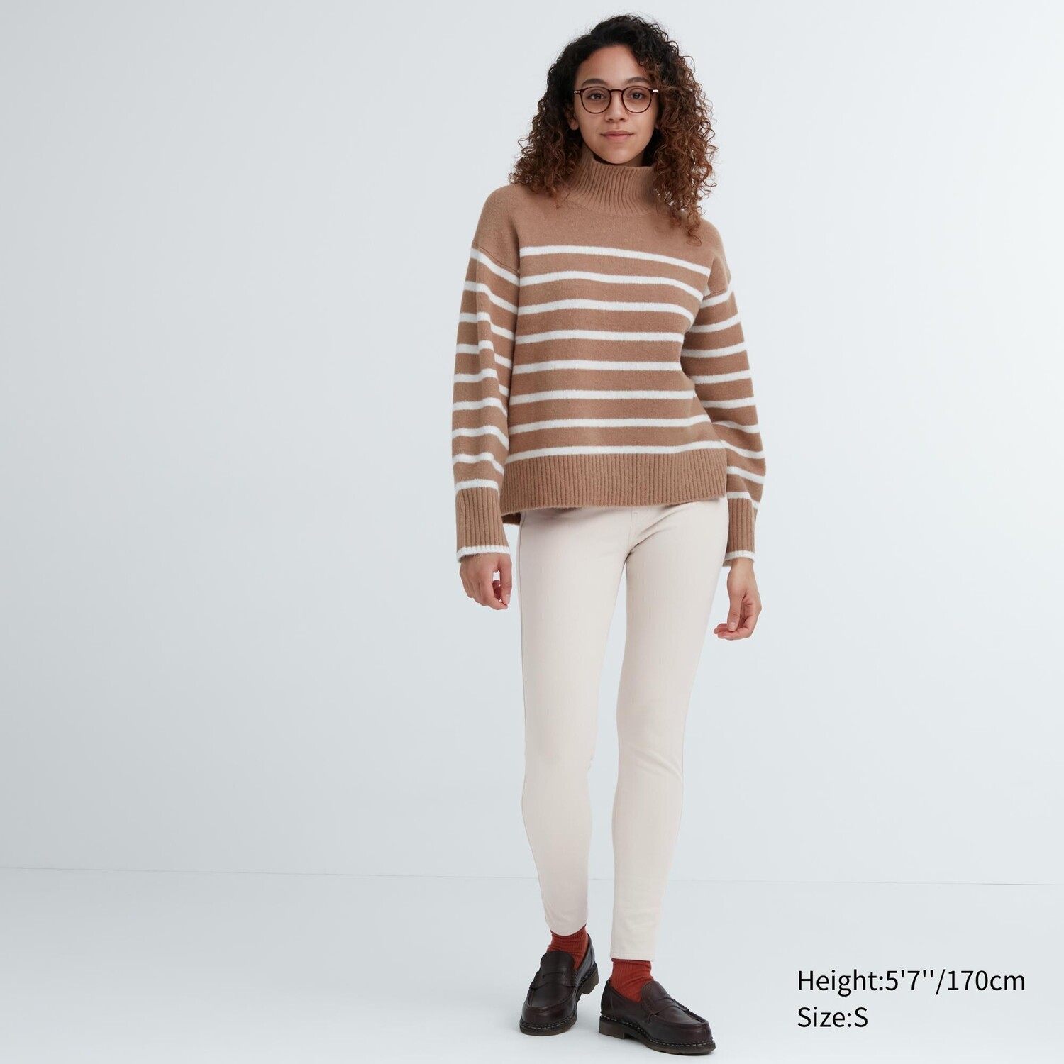 

Брюки heattech ultra стретч с высокой посадкой UNIQLO, молочный